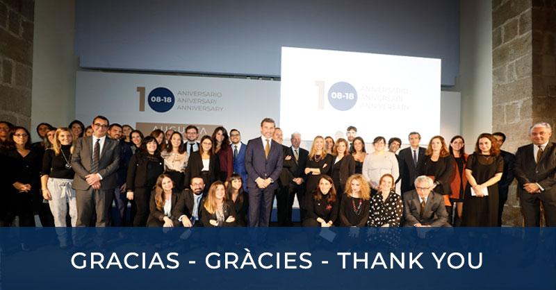 Gracias - Gràcies - <Thank you 10 Aniversario Augusta abogados - 15-11-2018